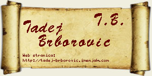 Tadej Brborović vizit kartica